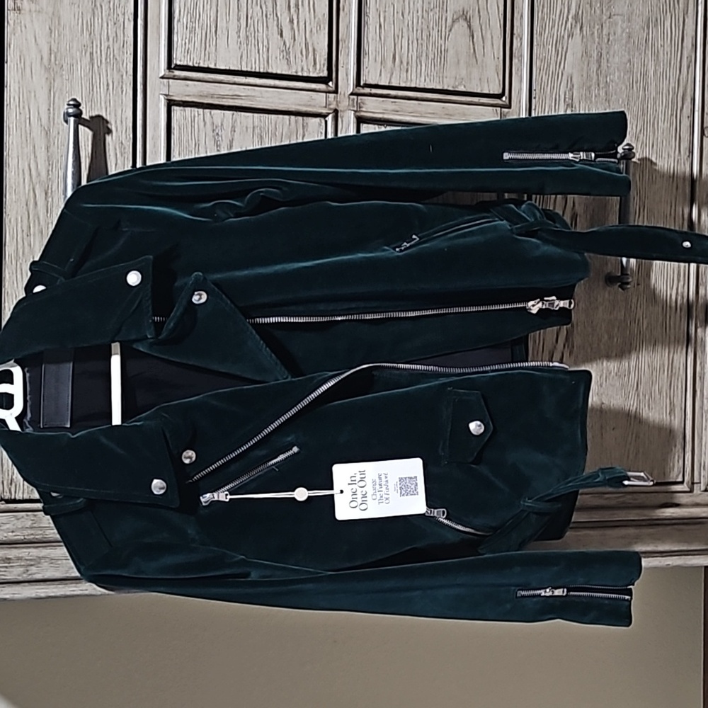 Rare green wool biker jacket